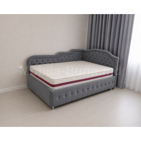 Pat pentru copii de colț Amelia A-19 gri cu spațiu de dormit 90x200 cm